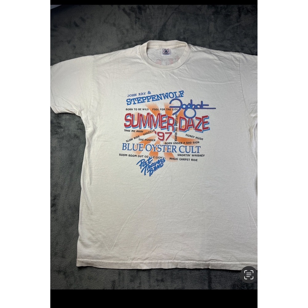 1997 Summer Daze Vintage T Shirt XL Foghat Blue Oyster Cult Godzilla Steppenwolf